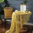 thumbnail image 5 of CHUNTIAN American Retro Green Lace Hollow Tablecloth Round Cloth Cover Home Dining Table Coffee Table Wedding Party Decoration Tablecloth, 5 of 5