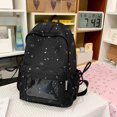 thumbnail image 3 of Star Print Backpack, Lightweight Breathable Transparent Front Pocket Backpack, Heavy Duty Laptop Backpack for Outdoor Work, Blue, 3 of 4