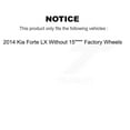 thumbnail image 2 of Transit Auto Front Rear Wheel Hub Bearings Assembly Disc Brake Rotors and Ceramic Pads Kit (10Pc) for Car 2014 Kia Forte LX Without 15" Factory Wheels - Left Right Side (Driver Passenger) KBB-126576, 2 of 2