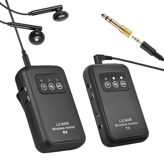 Riwcyla 2.4G Wireless In Ear System Wireless IEM System with Receiver Automatic Pairing Professional In Ear for Computer Phone Sound Card Studio Band Rehearsal Live Performance