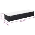 thumbnail image 4 of vidaXL Chaise Longue avec Coussin en Rotin Poly Noir, 4 of 5