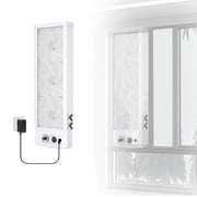 20.08-33.86 Inch Vertical Window Fan for Sliding Windows Dual Mode Airflow Exhaust Intake and Variable Speed Control for Household Smoke Spaces White