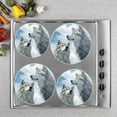 thumbnail image 2 of BaHomeck Electric Stove Burner Covers Set of 4,Round Metal Gas Stove Burner Covers 8 Inch and 10 Inch,Kitchen Decor,White And Gray Wolves Looking Up At The Sky, 2 of 2