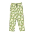 thumbnail image 4 of Naloa Daisies Flowers Print Women’s Ultra-Soft Comfy Pajama Lounge Pants with Pockets & Drawstring, 4 of 8