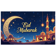 thumbnail image 3 of LUUFILx Eid Mubarak Backdrop Party Banners Islamic Celebration Decorations Festive Background Lanterns Mosque Stars Decoration Event Supplies Ramadan, 3 of 8
