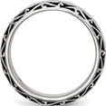 thumbnail image 2 of Stainless Steel Antiqued And Polished Swirl Design 7mm Band (Size 9) Made In China sr65-9, 2 of 5