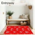thumbnail image 3 of ODIKA 2'x3' Machine Washable Non-Slip Area Rug, Joyful Bells Winter Celebration Entrance Decoration High Traffic Rug, Red, 652039, 3 of 7