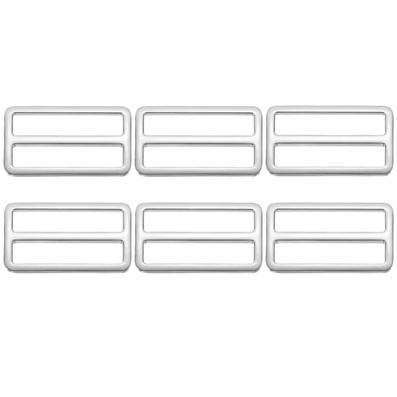 Uxcell Slide Tri-Glide Buckle, 1-1/2"Metal Adjustable Slide Rectangle Adjuster Suspender Webbing Strap Slider - Fitting for (Purse Bag Hardware Making Replacement Keeper) 6 Pcs & Silver