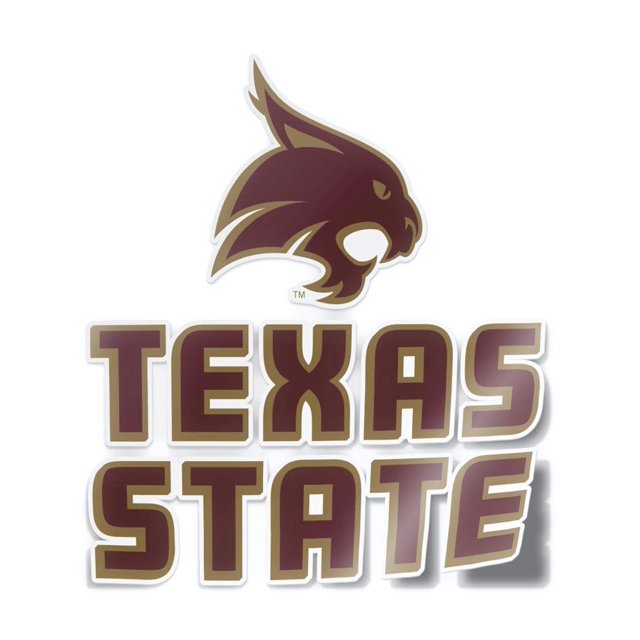 Collegiate NCAA Décalcomanie Voiture en Vinyle Résistant aux Intempéries (Université de l'État du Texas)