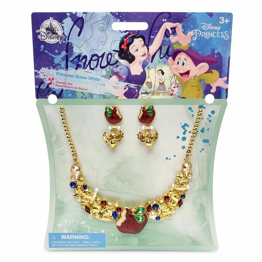 Details about   Disney Snow White Princess Earrings Bracelet Pendant Children Jewellery Set