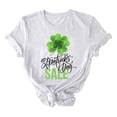 thumbnail image 3 of Jacenvly St. Patrick's Day Shirts for Women Clearance 2024 Loose Short Sleeve Womens Tops Skin-Friendly Round Neck Blouse Ladies Saint Patrick's Day Printed T-Shirt With And Top White, 3 of 3
