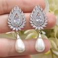 thumbnail image 3 of Fashion Women Gifts 925 Silver Drop Earrings Cubic Zircon Wedding Jewelry A Pair, 3 of 6