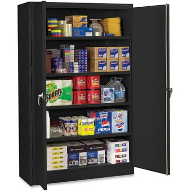 Tennsco Jumbo Storage Cabinet - 48" x 24" x 78" - 5 x Shelf(ves) - 2 x Door(s) - 2000 lb Load Capacity - Leveling Glide, Recessed Handle, Security Lock - Black - Steel - Recycled