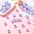 thumbnail image 6 of DanLingJewelry 52Pcs 10mm Round Purple Letter Silicone Beads A-Z Alphabet Focal Beads for Keychain Pens Necklace Bracelet Lanyard Making, 6 of 6