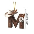 thumbnail image 6 of 26 Letters Western Christmas Ornament Cowboy Ornament for Christmas Tree Personalized Acrylic Monogram Hanging Decoration Western Theme Party Decor for Xmas Tree Farmhouse Home Decor, Letter M, 6 of 6