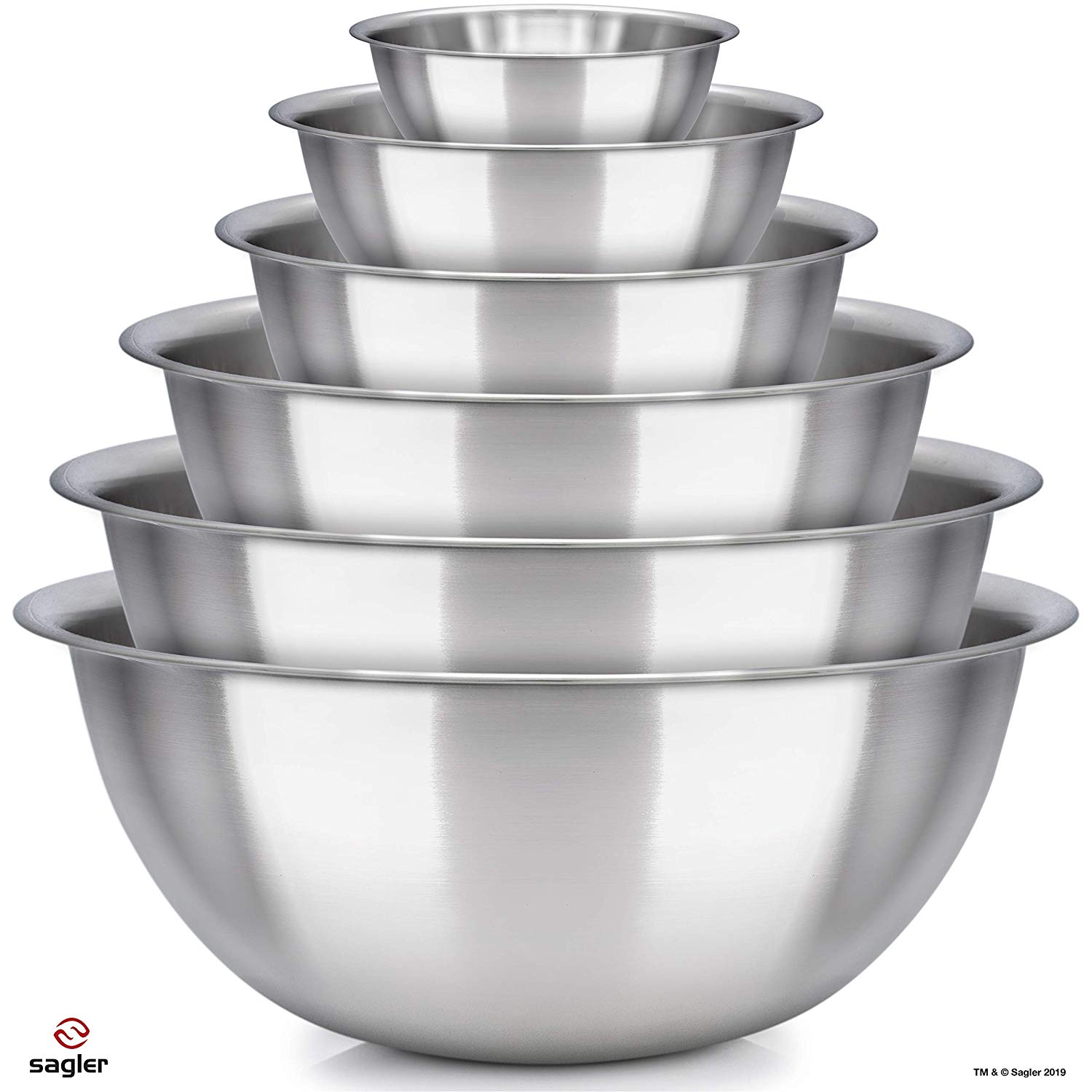 Home-it Set of 6 stainless Steel Mixing Bowls - image 3 of 5