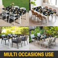 thumbnail image 5 of Easter Table Cloths for 8 Foot Rectangle Tables, Spring Watercolor Bunny Eggs Flowers Black Patio Waterproof Elastic Fitted Tablecloths, Washable Rectangular Table Cover for Camping, 5 of 8