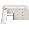 thumbnail image 6 of Harper & Bright Designs Full Size Low Loft Bed with Slide, Full Wood Loft Bed Frame with Storage Drawers and 2 Doors, Beige+Grey, 6 of 12