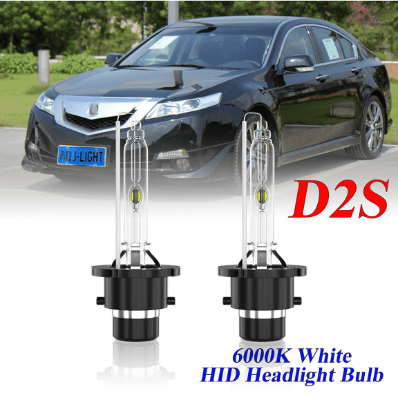 For Acura TL 1999-2014 D2S HID Headlight High/Low Beam 6000K Crystal White Xenon Bulbs Set 2