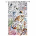 thumbnail image 2 of Outdoor Curtains for Patio Waterproof, Brown Turtle Coastal Windproof Pravicy Outside Porch Blackout Curtain, Summer Beach Coral Seahorse Ocean Octopus Sun Blocking Grommets Curtains54"x95", 2 of 9