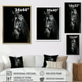 thumbnail image 4 of Designart "Black And White Horse gracefulness" Animals Floater Framed Canvas Art Print, 4 of 7
