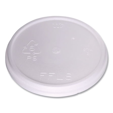 Plastic Lids for 8 oz to 16 oz Cups/5 oz to 10 oz Bowls - White (500/Carton)
