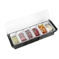 thumbnail image 1 of 6 Compartment Trays Detachable Topping Station Plastic Pizza Ingredients Condiment Dispenser Reusablestyle 1, 1 of 5