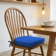 thumbnail image 2 of Indoor Outdoor Chair Cushion - 16.9 x 15.7 Inch Thick Seat Pad with Adjustable Ties for Dining Chairs, Patio Furniture, and Garden Chairs - Foam Comfort Seat Cushion for Home and Garden (Blue), 2 of 7
