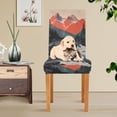 thumbnail image 4 of Yayeee 2 Pack Dining Chair Covers Stretch Parson Chairs Slipcovers Seat Protector, Mountains at Dawn, 4 of 6