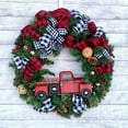 thumbnail image 2 of Christmas Red Truck Wreath for Front Door, Red Truck Wreath with Pine Cones Winter Berry Wreath Rustic Christmas Garland Fall Wreaths for Thanksgiving Decoration Xmas Decor, 2 of 6