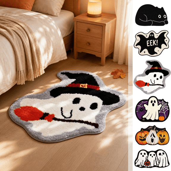 Yyuenw Halloween Ghost Floor Mat Festive Decoration Dirt Resistants And Easys To Clean Bringing A Different Halloween Experience