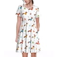thumbnail image 1 of Easygdp winter Snowflake Dachshund para Vestido Transpirable de Mujer, Vestido Suelto de Manga Corta con Pliegues y Bolsillos para el Verano, 1 of 6