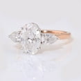thumbnail image 2 of solitaire jewels 3.75CT Oval Moissanite 3 Stone Engagement Ring For Women, 14K Rose Gold, 2 of 7