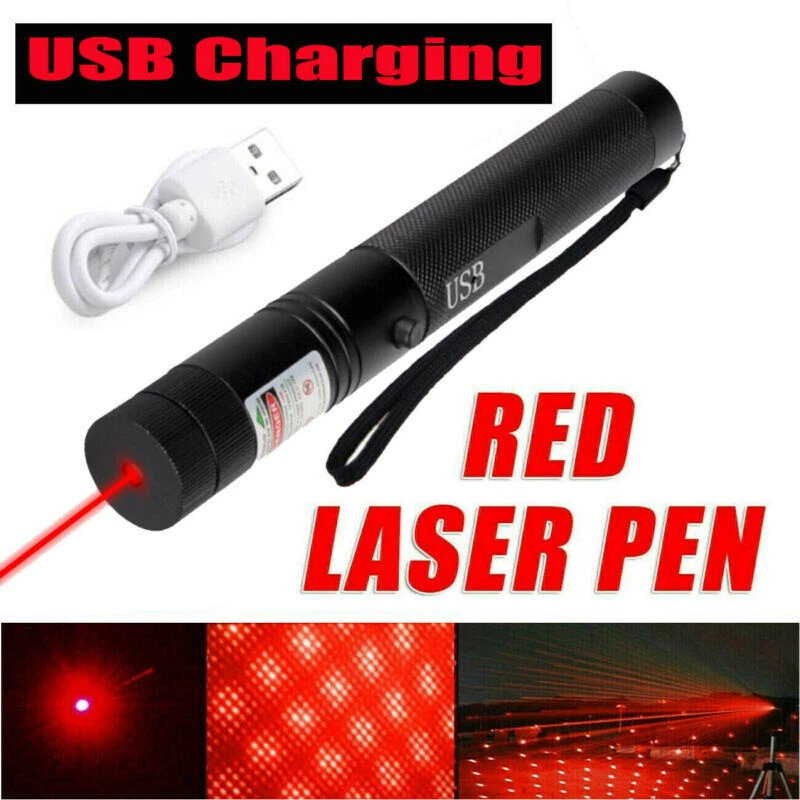BUTTERFLY- 2Pcs Red Laserpointer Pen 650Nm Beam Light Lazer Pen Usb Rechargeable