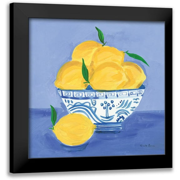 Zaman, Farida 12x12 Black Modern Framed Museum Art Print Titled - Lemon Still Life