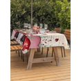 thumbnail image 2 of Outdoor Tablecloth with Umbrella Hole and Zipper, Valentines Rectangle Table Cloth 60x120 Inch Waterproof Tablecloth, Pink Red Love Heart Gnomes Eucalyptus Retro Picnic Table Cover for Patio Camping, 2 of 7