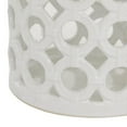 thumbnail image 5 of DecMode White Ceramic Circles Decorative Candle Lantern with Cut Out Design, 5 of 8