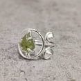 thumbnail image 4 of Natural Peridot Ring, Raw Peridot Gemstone Ring, August Birthstone, Adjustable, Designer, 925 Sterling Silver, Womens Ring, Christmas, Thanksgiving, Handmade, Statement Jewelry, Rough Gemstone Jewelry, 4 of 6