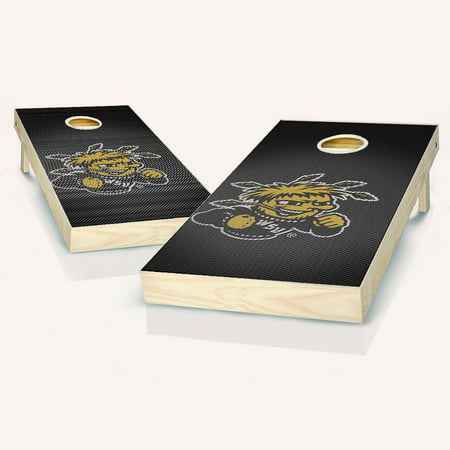 Wichita State Shockers Slanted Cornhole Board Set - 2x4 (24"" x 48"") - Choose Your Accessories -  Skip's Garage, SKPWMAJNC-460-2