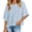 Blue, variant on Women's Casual Loose Fit 3/4 Bell Sleeve Crew Neck Cotton Blend T-Shirt Tops,Blue,L