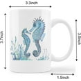 thumbnail image 4 of Watercolor Seahorse Mug Cup,Sea Life Seahorses Couple Ceramic Mug-11oz Coffee Milk Tea Mug Cup,Seahorse Lovers Gifts,Boys Men Students Kids Coworkers Gifts, 4 of 4