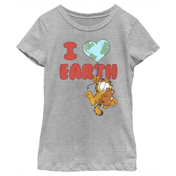 Girl's Garfield I Love Earth Friends Graphic T-Shirt