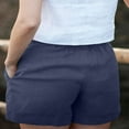 thumbnail image 6 of Juslio Shorts for Women Drawstring Cotton Linen Solid Casual Pockets Loose Comfy Womans Shorts, 6 of 7