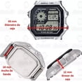 thumbnail image 4 of Reloj Casio Ae1200 Metal Mapa Mundial Full Correa Plateado Bisel Plateado Fondo Negro, 4 of 8