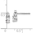 thumbnail image 4 of Solid 14k White Gold White Topaz and Diamond Post Earrings - 9mm, 4 of 6