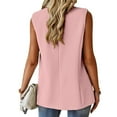 thumbnail image 5 of Breezora Women Sleeveless Blazer Vest Casual Office Wear Lightweight Open Front Waistcoat Summer Breathable Layering Piece S Size Pink, 5 of 5