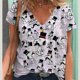 thumbnail image 3 of Camiseta de cuello en V para mujer, camiseta de moda con estampado divertido de dibujos animados de Snoopy, camiseta de manga corta de ocio para mujer, camiseta de verano 2024, 3 of 5