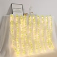 thumbnail image 7 of 200 LED Artificial Vines Curtain Lights, 9.8ftx6.6ft Battery Waterproof  Fake Willow Leaves String Lights with Remote 8 Modes Hanging Lights for Holiday Wedding Party Decoration,, 7 of 7