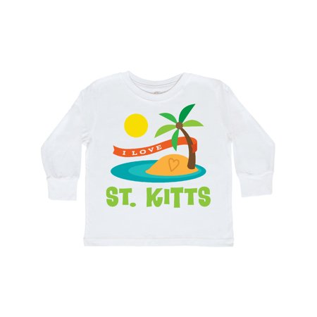 

Inktastic I Love St. Kitts Gift Toddler Boy or Toddler Girl Long Sleeve T-Shirt