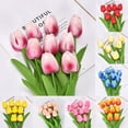 2PCS Artificial Tulip Bouquet Wedding Home Decoration Real Touch Fake